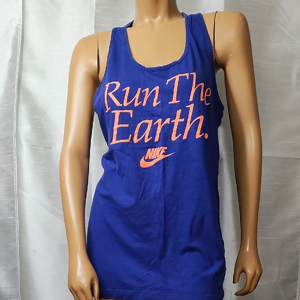 Nike Blue Fitted Sleeveless Tank Top